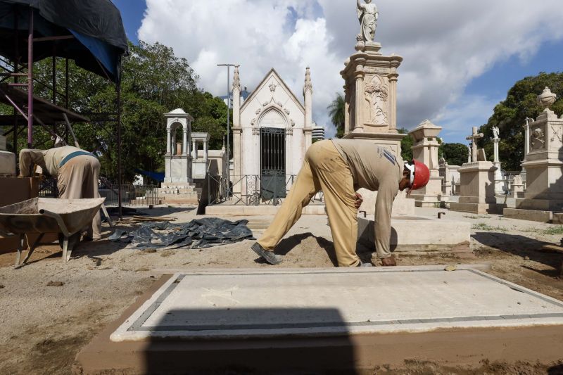 O cemitério está passando por obras de revitaização e reforma. (Foto: David Alves / Ag. Pará)