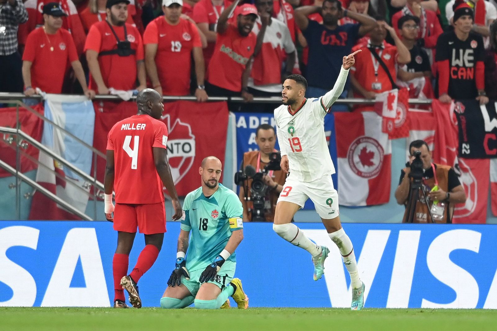 En-Nesyri marcou o gol da vitória marroquina contra o Canadá. (Foto: Divulgação / FIFA)